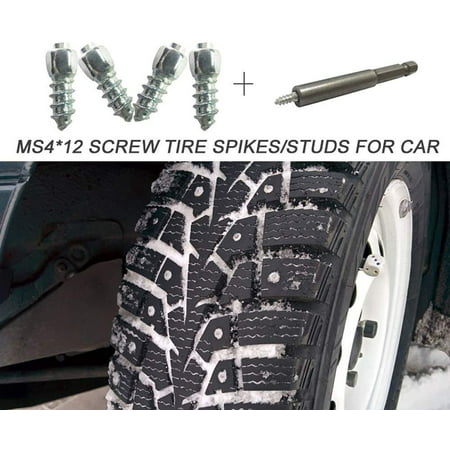 Tire Stud Screw,100 Pcs Metal 12mm Anti-Slip Tire Studs For for Car Snowmobile Tractor ATV UTV Motorcycle 